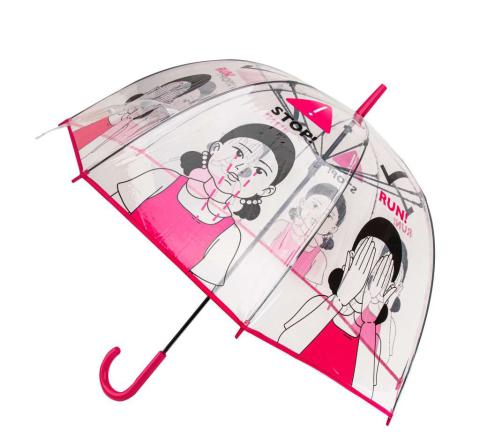 Red Light Transparent Umbrella