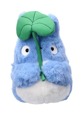 Blue Totoro w/ Leaf Plush Figure 18 cm (Nakayoshi)