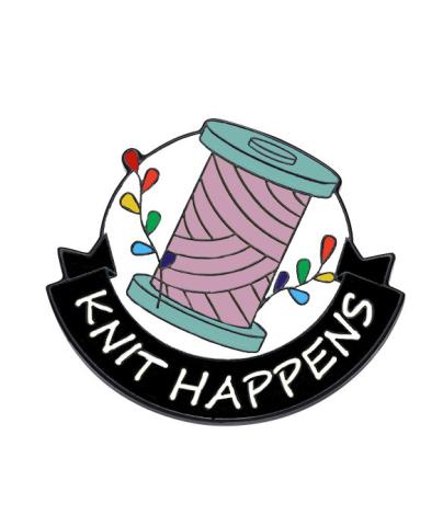 Knit Happens Rainbow Pin
