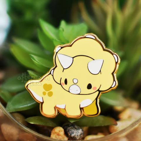Trevor the Triceratops Pin