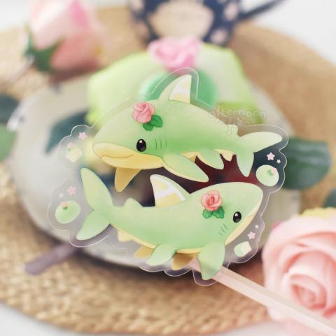 Princess Cake Shark Clear Sticker Princess Cake Shark Clear Sticker