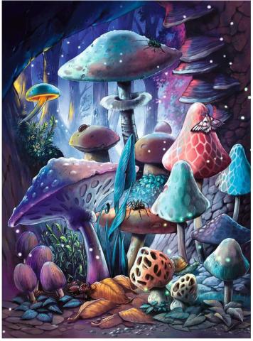 Glow-in-the-Dark Jigsaw Moonlight Mushrooms 500 pcs (Pussel)
