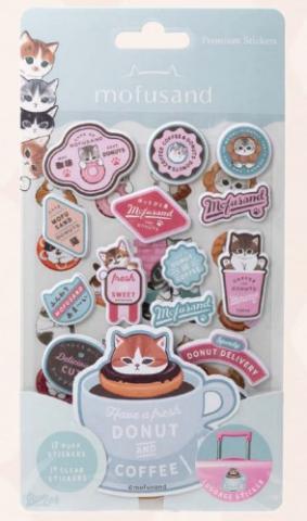 Mofusand Puffy Sticker Set