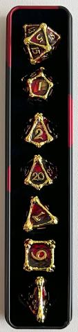 Skull and Bone Metal Dice Set (Red)