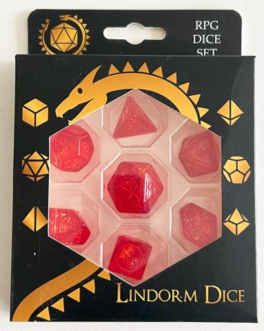 Terrarium set of 7 dice Red