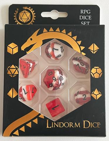 Candy Cane dice set of 7 Dice