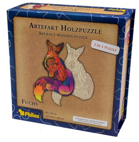 Artefakt Träpussel 2 in 1 -143 bitar Räv (Pussel)