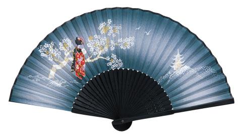 Folding Fan: Maiko Marine Blue