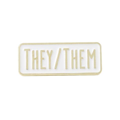 They/Them Simple Pronoun Pin