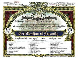 Certificates of Insanity from Arkham Asylum