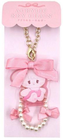 Bunny 'Cammy' Pearls & Ribbon Bag Charm