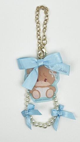 Bear 'Latte' Pearls & Ribbon Bag Charm