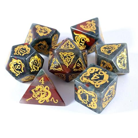 Oknytt's Crest - Set of 7 heliotrope dice
