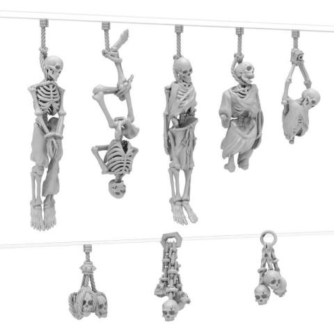 Resin Hanging Skeletons