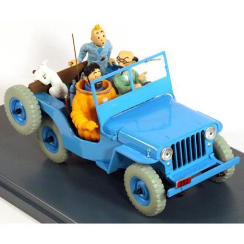 Bil - 1: 24 Blå Jeep Willys CJ2A