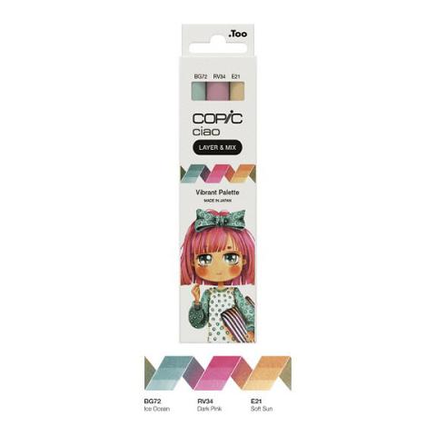 Copic Layer & Mix Vibrant Palette - Set of 3 (Pennor) Copic Layer & Mix Vibrant Palette - Set of 3 (Pennor)