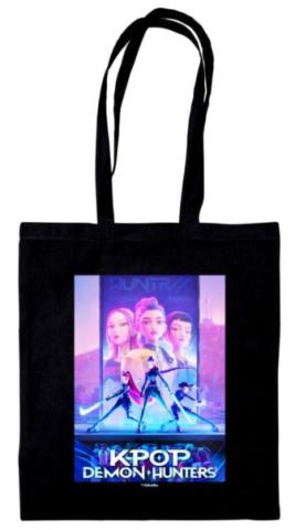KPop Demon Hunters Key Art Black Tote Bag KPop Demon Hunters Key Art Black Tote Bag