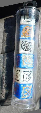 Cat Dice: Tube of Six in Two Colors
