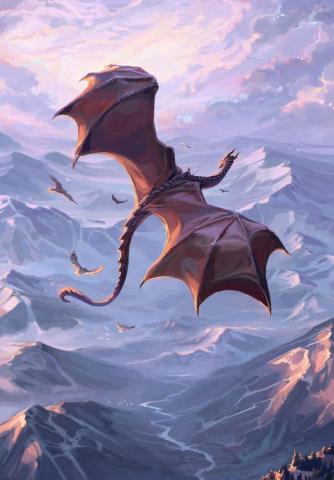 Vykort - Flying Dragon