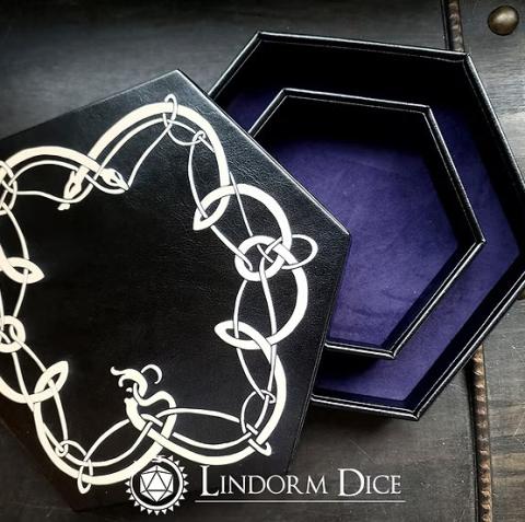 Dice tray: Faux leather - Urnes Snake & Horse