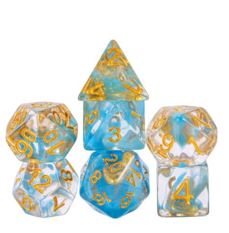 Shapeshifter set of 7 dice - Blue