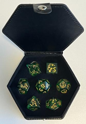 Meadow Dragonflies set of 7 Glass Dice Meadow Dragonflies set of 7 Glass Dice