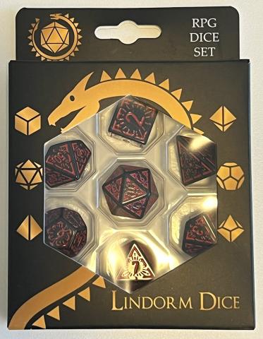 Dawn Stars Dark Black Set of 7 Dice