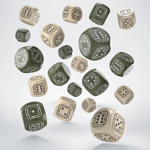 Fortress Compact D6 Dice Set - Beige & Olive