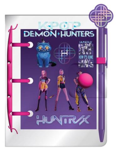 Kpop Demon Hunters Mini Notebook w/ Pen & Stickers
