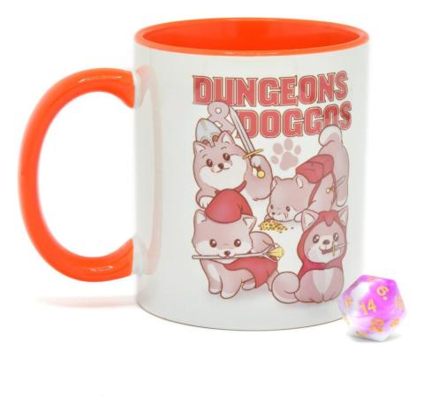 Dungeons & Doggos -Mug & Dice D20- Gift Set