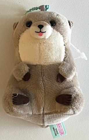 Otter Plush Mini Hanger: Sitting Comfy Beige