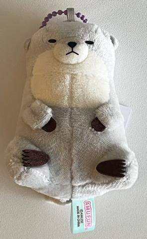 Otter Plush Mini Hanger: Sitting Comfy Grey