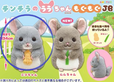 Chinchilla Plush Big: Nico-chan Happily Munching
