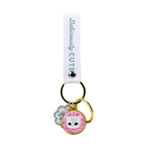 Donut Kitten Charm Keychain