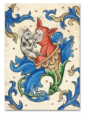 Kattblomma Enkelt Vykort