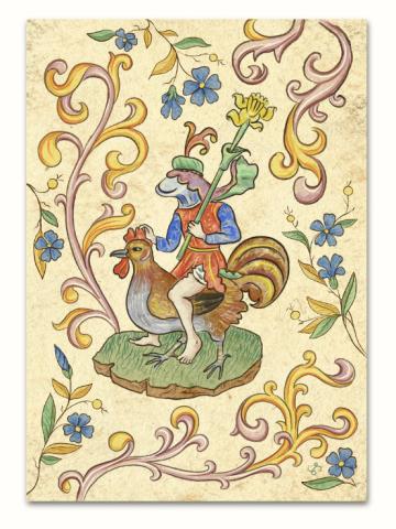 Påskriddare Enkelt Vykort