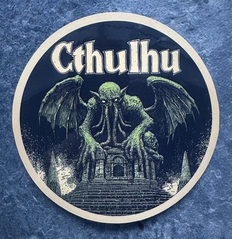 Single Vinyl Sticker  - Cthulhu On Top of Ruin Temple