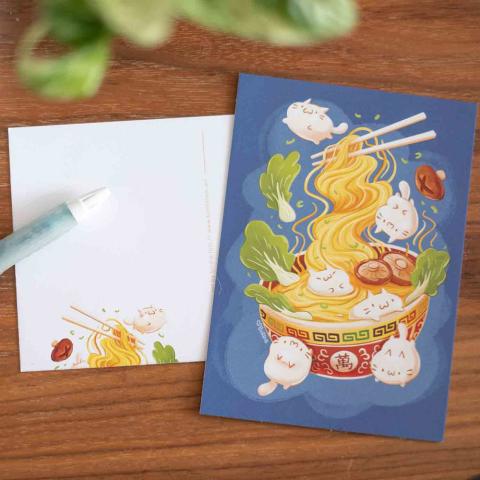Postcard - Cat Noodles