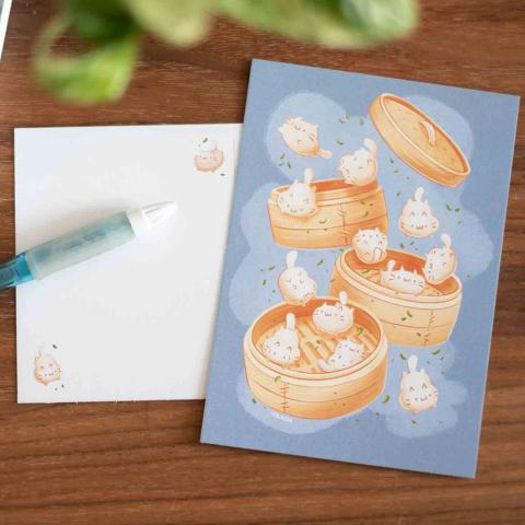 Postcard - Cat Dumplings