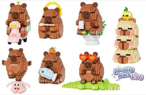 Happy Capybara Mystery Building Blocks Kit: 405-615 pcs (Blind Pack)