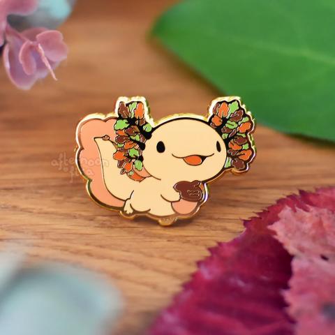 Autumn Axolotl Enamel Pin