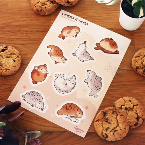 Cookies And Cream Seals Sticker Sheet