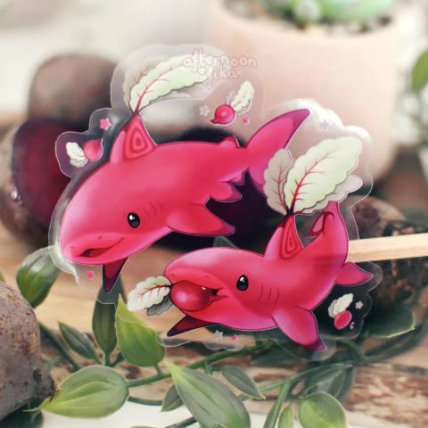 Blacktip Beet Sharks Clear Sticker