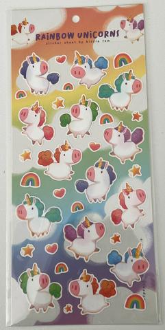 Sticker Sheet - Rainbow Unicorns