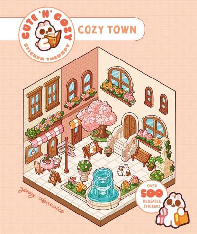 Cute 'n' Cozy Sticker Therapy: Cozy Town Eight 3D scenes