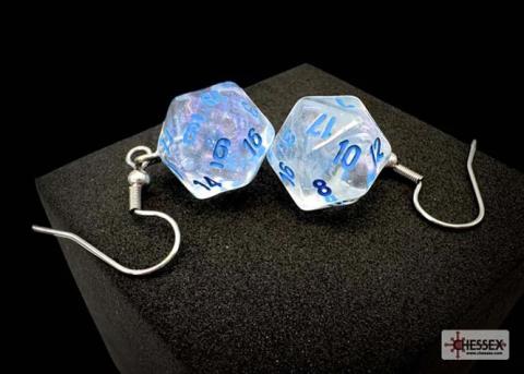 Borealis Icicle Mini-Poly D20 Hook Earrings Pair