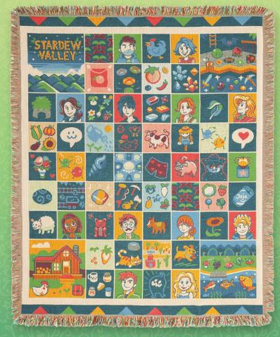 Farmhouse Patchwork Throw Blanket 150 x 127 cm