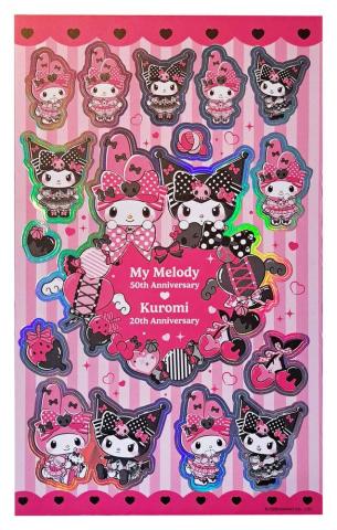 Kuromi & My Melody Sticker Pack (Pink Black Party Series)