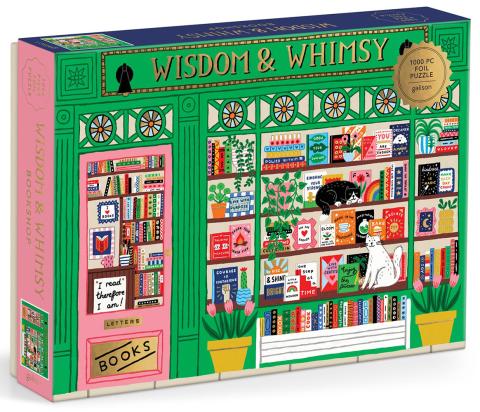 Wisdom & Whimsy Bookshop Foil Puzzle 1000 pcs