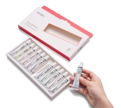 HIMI Tube Gouache - 12 Colours x 12 ml HIMI Tube Gouache - 12 Colours x 12 ml
